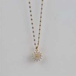 Zirconia Flower Pendant Necklace