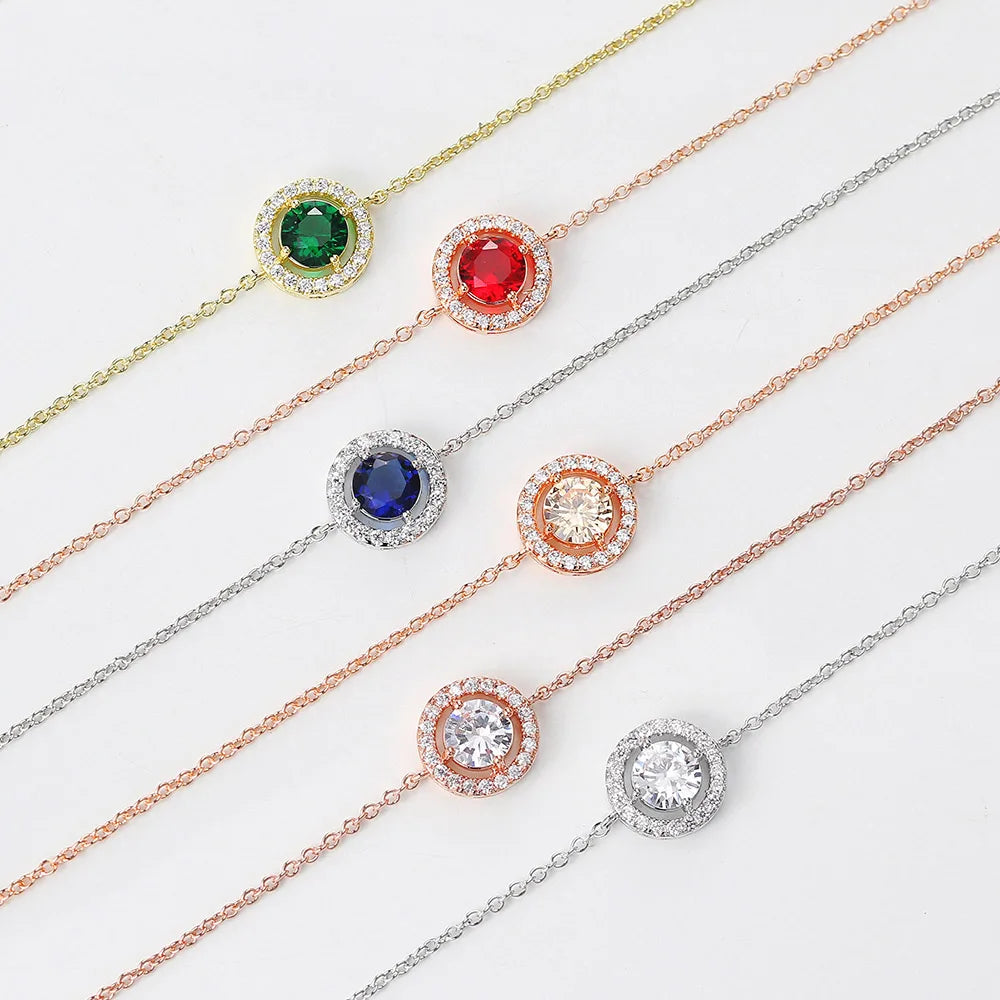 Round Zircon Link Bracelet