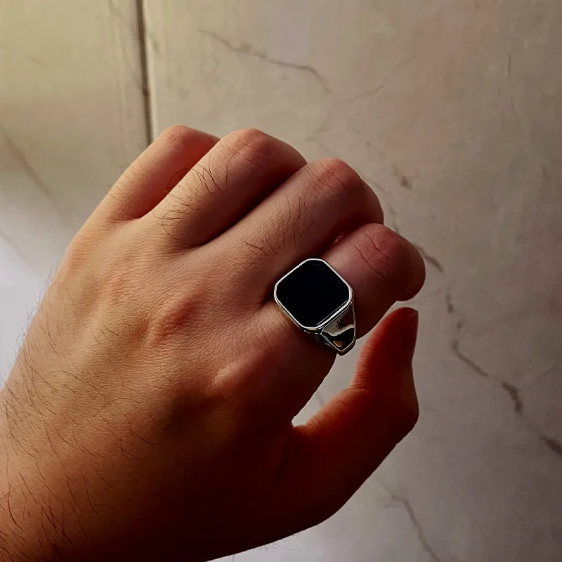 Black Onyx Signet Ring