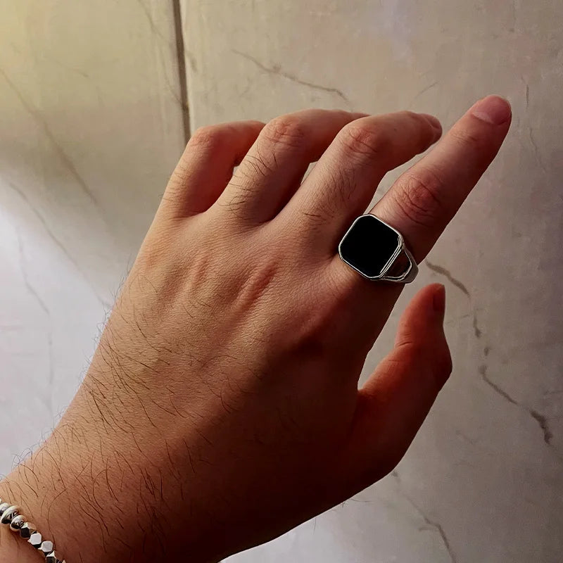 Black Onyx Signet Ring