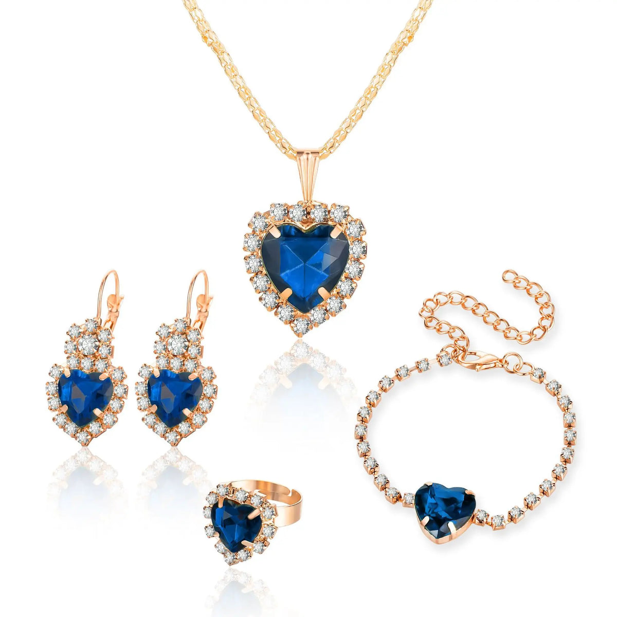 Blue Crystal Bridal Set