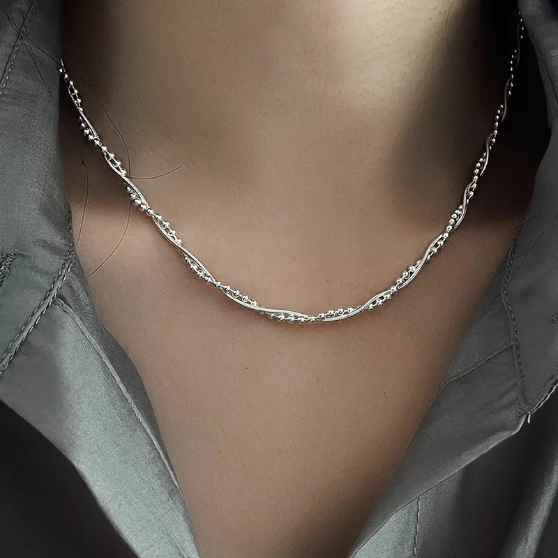 Sterling Pearl Chain Necklace