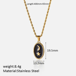 Vintage Moon Steel Necklace