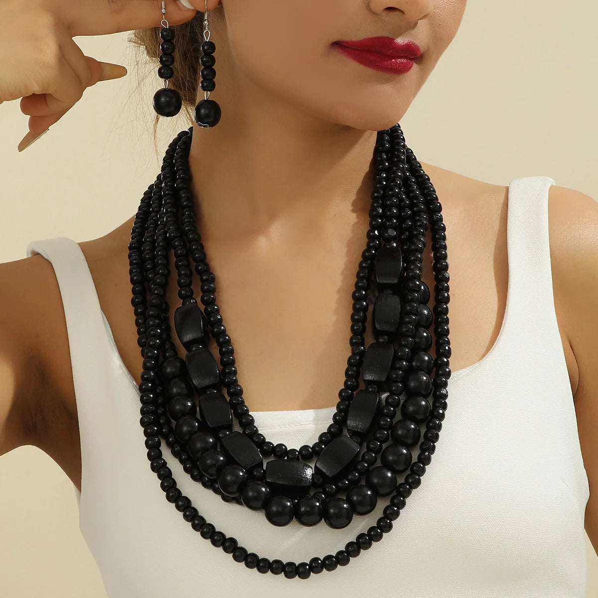 Bohemian Wooden Bead Set