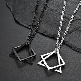 Interlocking Geometric Steel Necklace