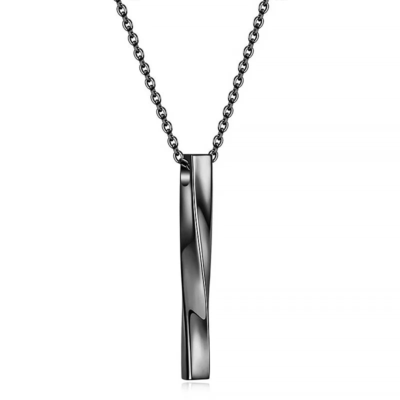 Interlocking Geometric Steel Necklace