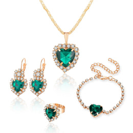 Blue Crystal Bridal Set