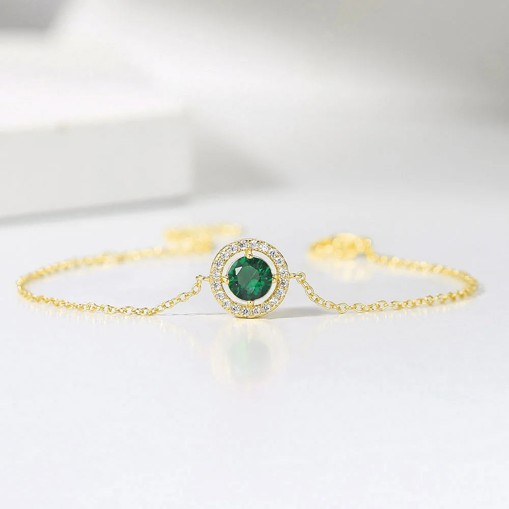 Round Zircon Link Bracelet