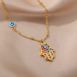Zircon Evil Eye Necklace