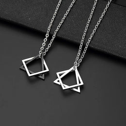 Interlocking Geometric Steel Necklace