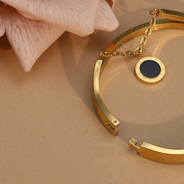 Roman Crystal Steel Bangle