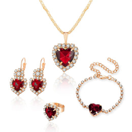 Blue Crystal Bridal Set