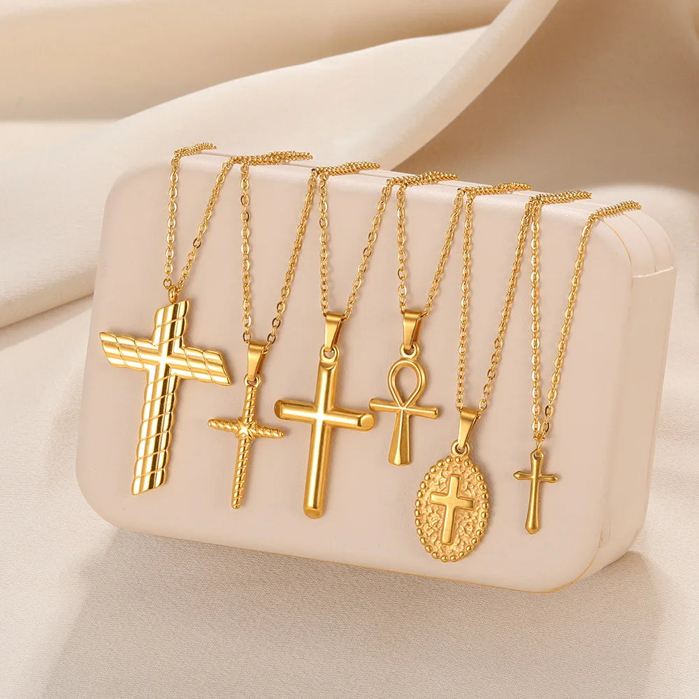 Christian Cross Coin Necklace