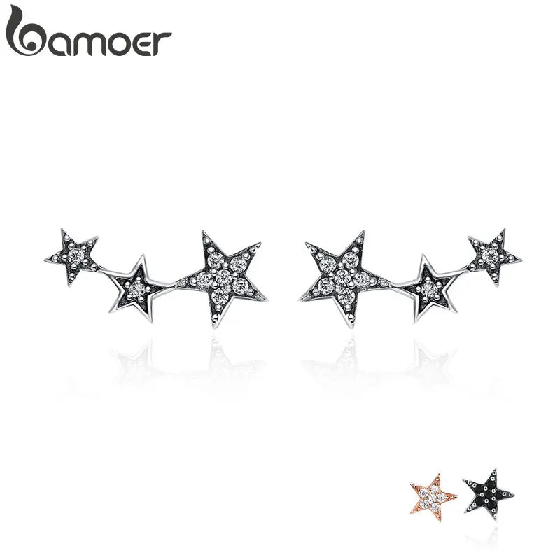 Stackable Star Silver Earrings
