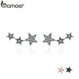 Stackable Star Silver Earrings