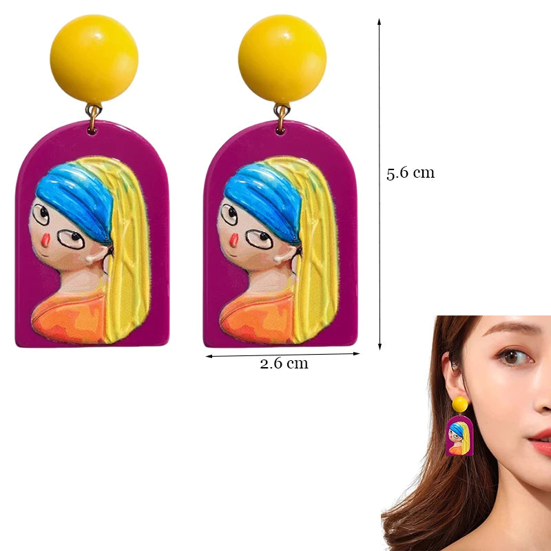 Colorful Resin Dangle Earrings