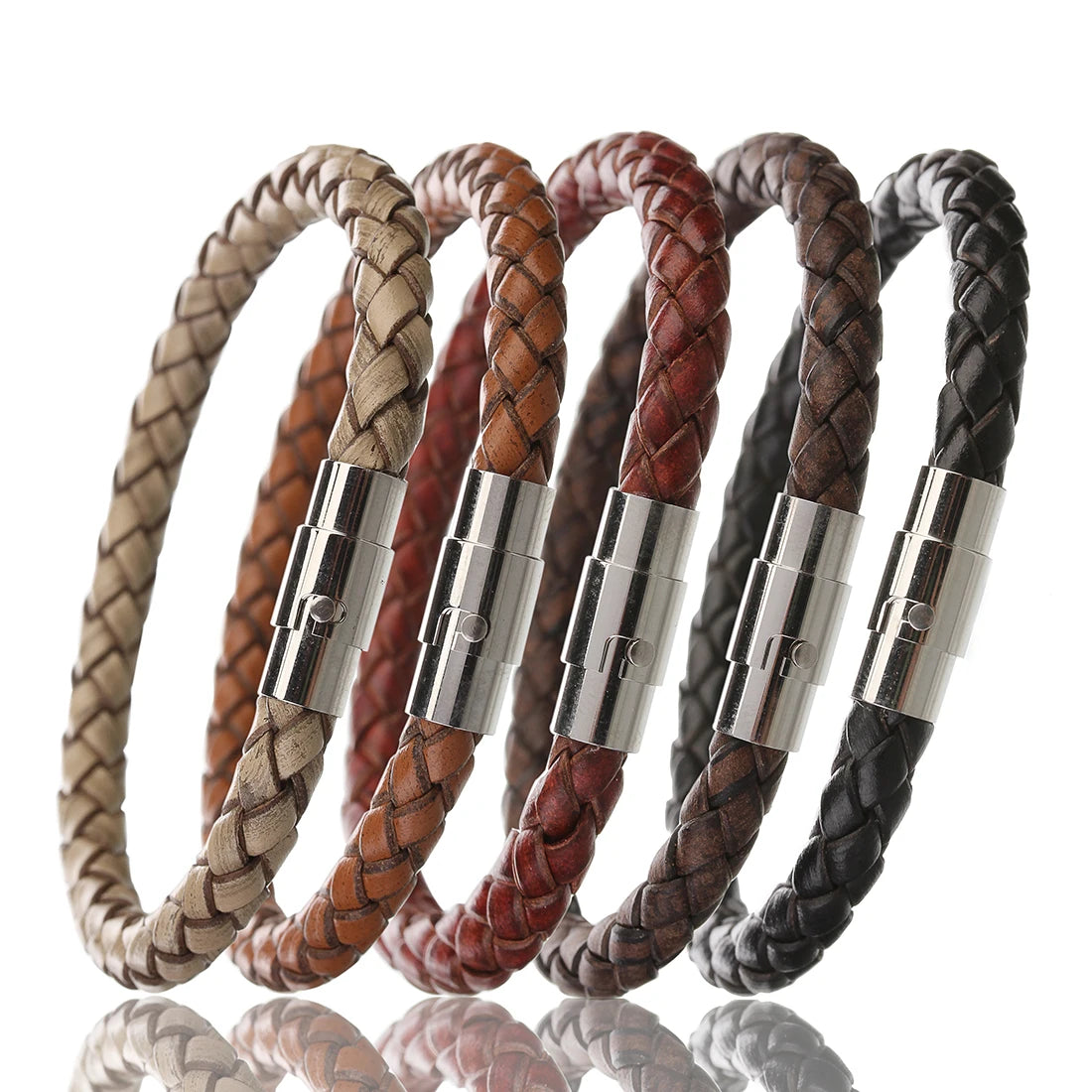 Woven Leather Magnetic Bracelet