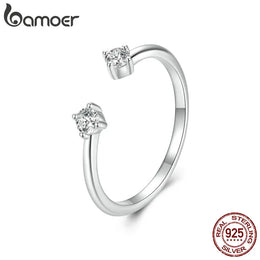 Moissanite Adjustable Silver Ring