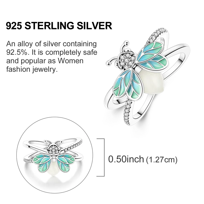 Blue Zircon Moon Ring