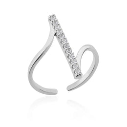 Geometric Zircon Open Ring