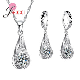 Sterling Waterdrop Zircon Set