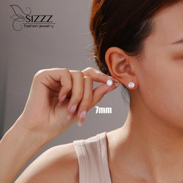 Cubic Zirconia Silver Studs