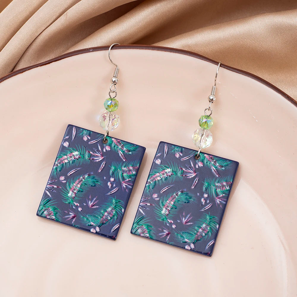 Black Acrylic Flower Earrings