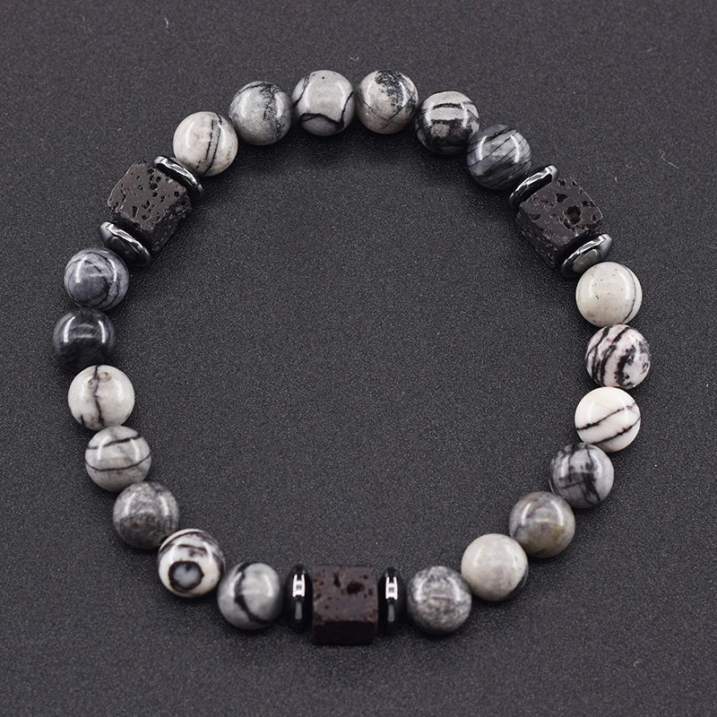 Frosted Volcanic Bead Bracelet