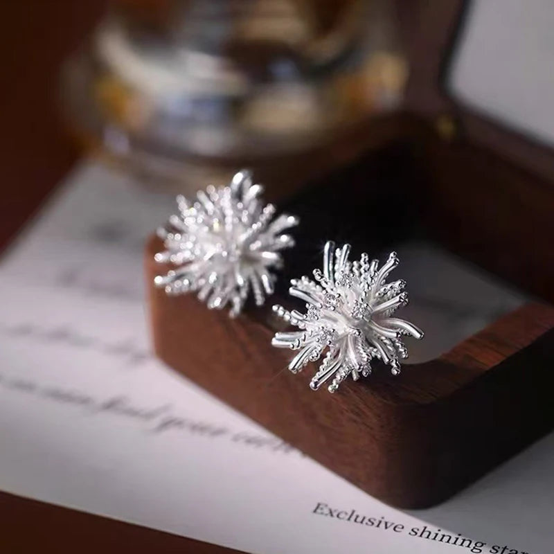 Zircon Flower Stud Earrings