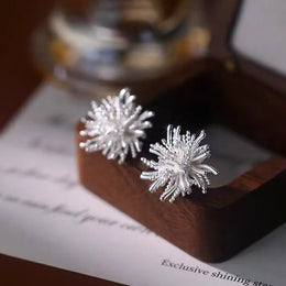 Zircon Flower Stud Earrings