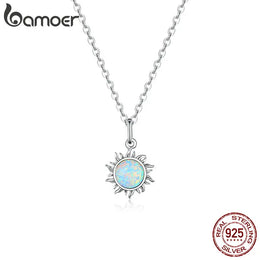 Opal Sun Silver Necklace