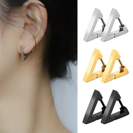 Stainless Triangle Hoop Earrings