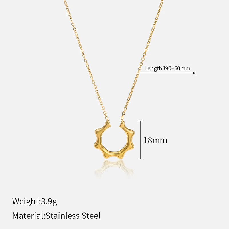 Vintage Moon Steel Necklace
