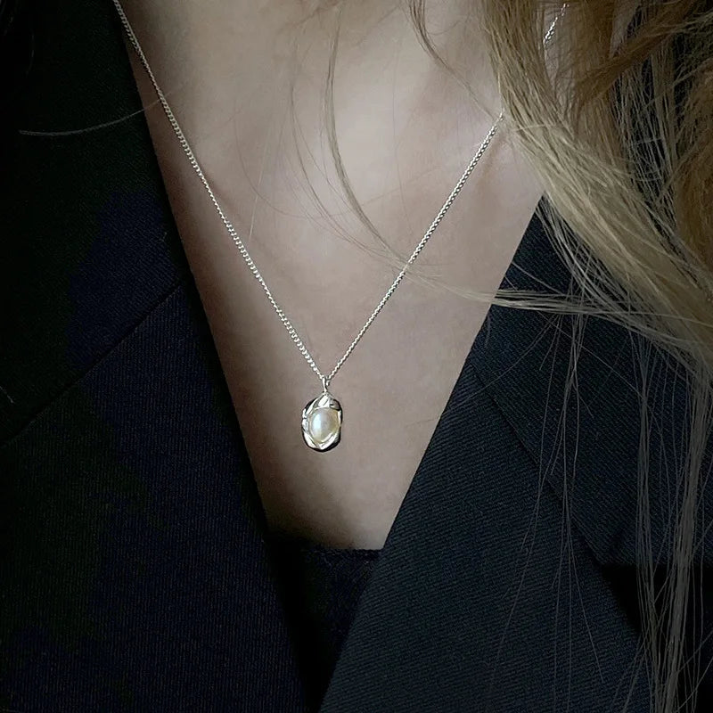 Sterling Pearl Chain Necklace