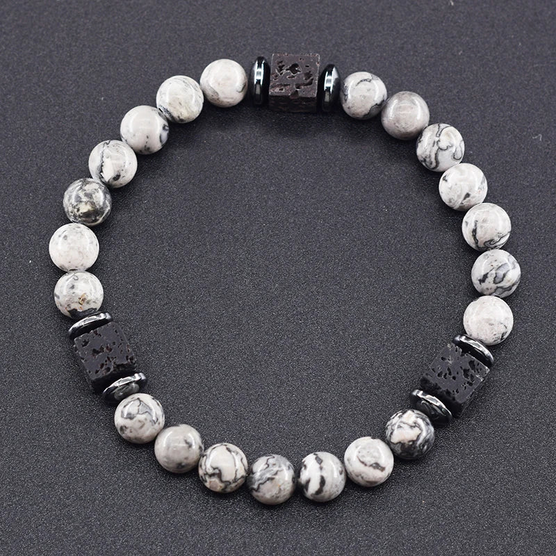 Frosted Volcanic Bead Bracelet