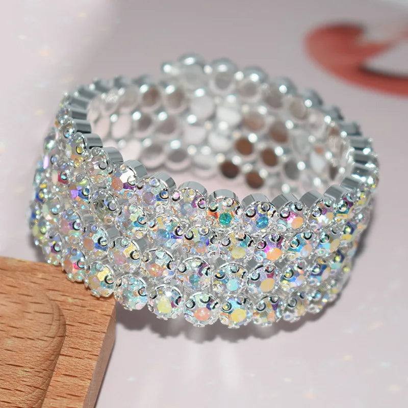 Crystal Bridal Layered Bangles
