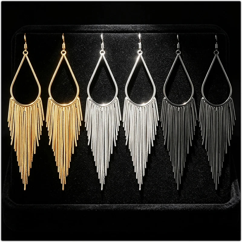 Water Drop Fringe Earrings