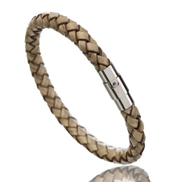 Woven Leather Magnetic Bracelet