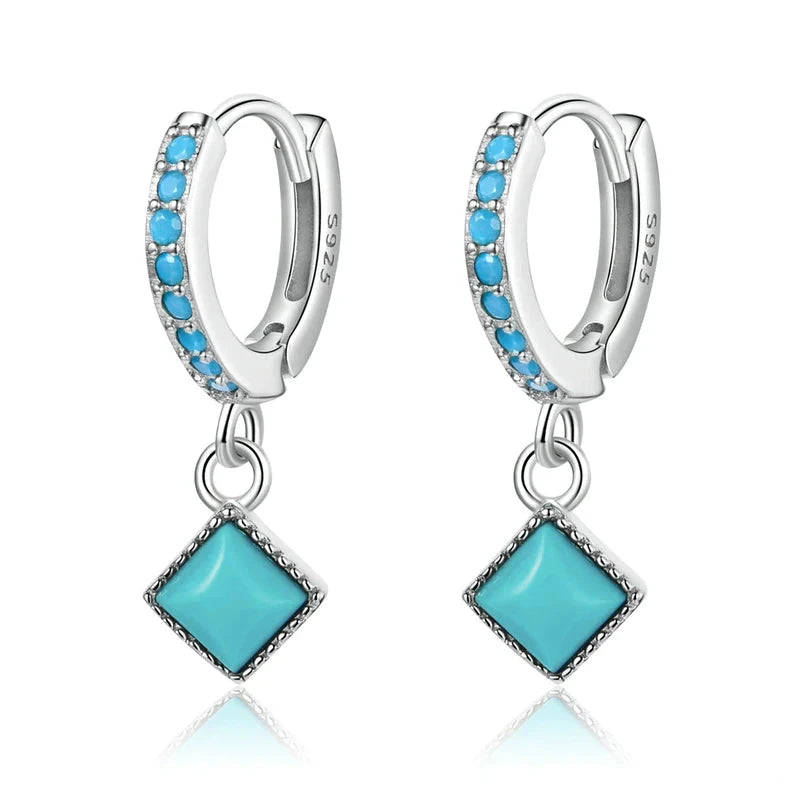 Turquoise Sterling Drop Earrings