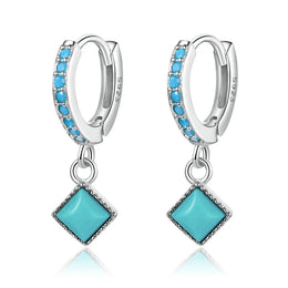 Turquoise Sterling Drop Earrings